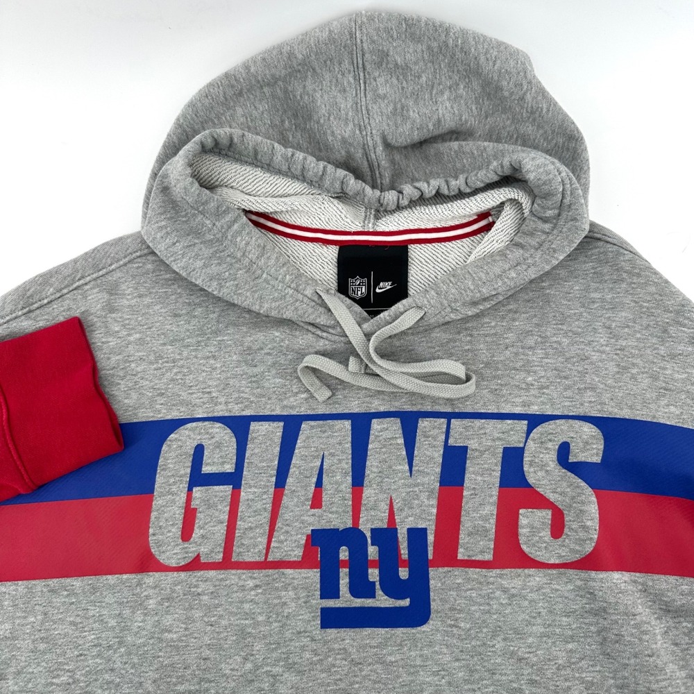 Nike NFL New York Giants Mens Grey Colorblock Hoodie Medium